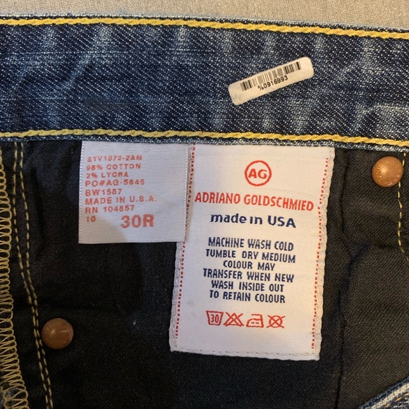 Adriano Goldschmied The Club Wide Leg Jeans Size 30R - Picture 3 of 6